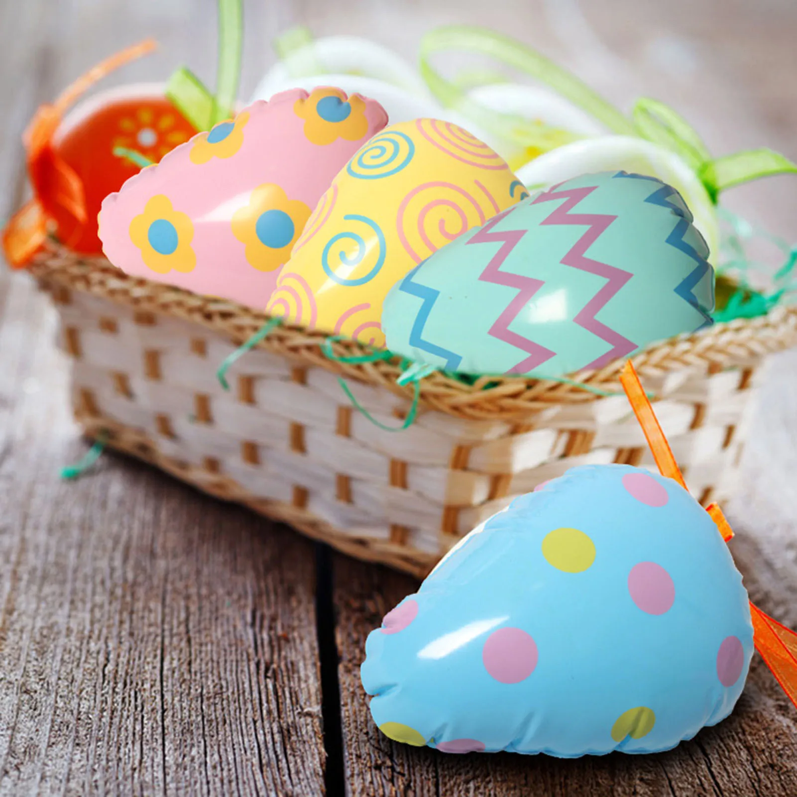 

6 шт. надувные пасхальные яйца, пасхальные надувные украшения, красочные гигантские пасхальные надувные яйца из ПВХ для праздника, вечеринк...