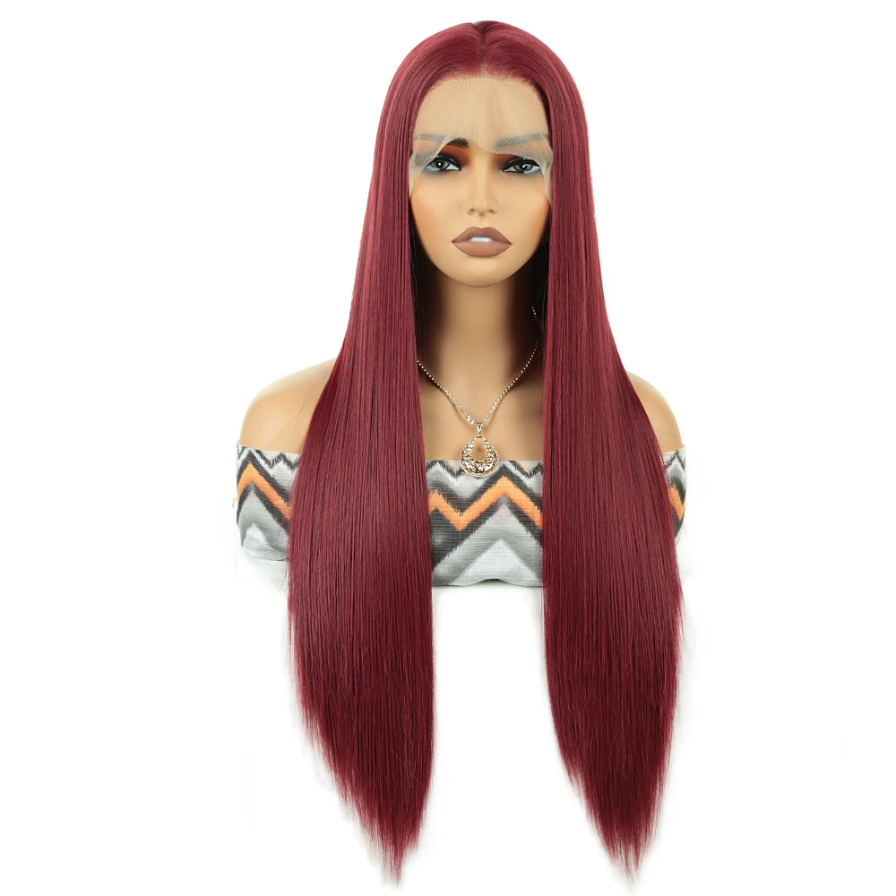 Alibaby 13x4 синтетические парики спереди для женщин коричневый розовый синий цвет