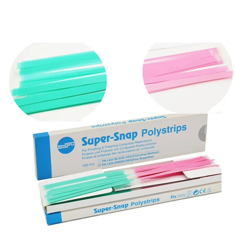 

SHOFU Super Snap Polystrips L525 Dental Polyester Polishing Stick Strip Polystrips Shohu Dental Polishing Stirps L526