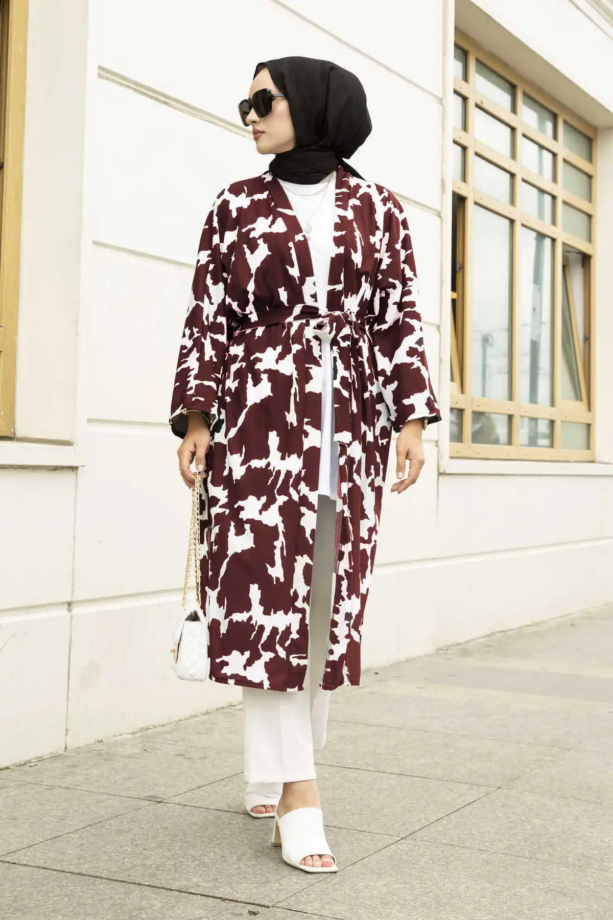Patterned Kimono MD-Winter Autumn 2021 Muslim Women Hijab headscarf Islamic Turkey