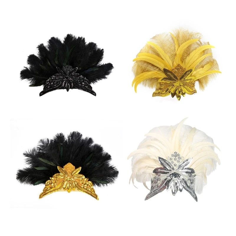 Повязка на голову с блестками головной убор для маскарада макияжа вечеринки