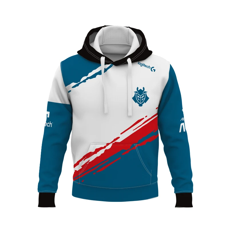 

2022 new g2 e-sports team uniform hoodie g2 national team shirt long sleeve lol uniform sweater fashion sports competition Plush