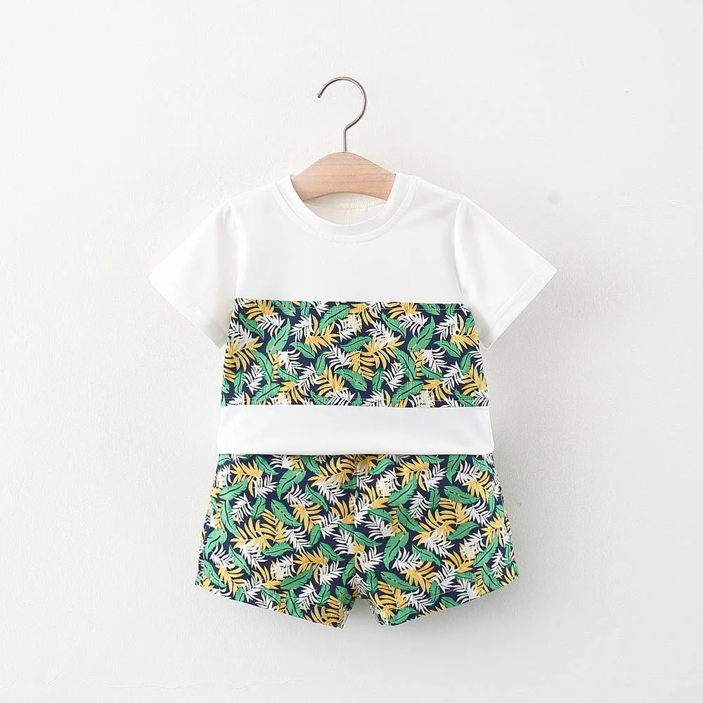 

Baby Boy Clothes Baby Clothes 0-2 Years Old Summer Short-Sleeved Shorts Suit Baby Printed Shirt Casual Shorts Two-Piece Suit