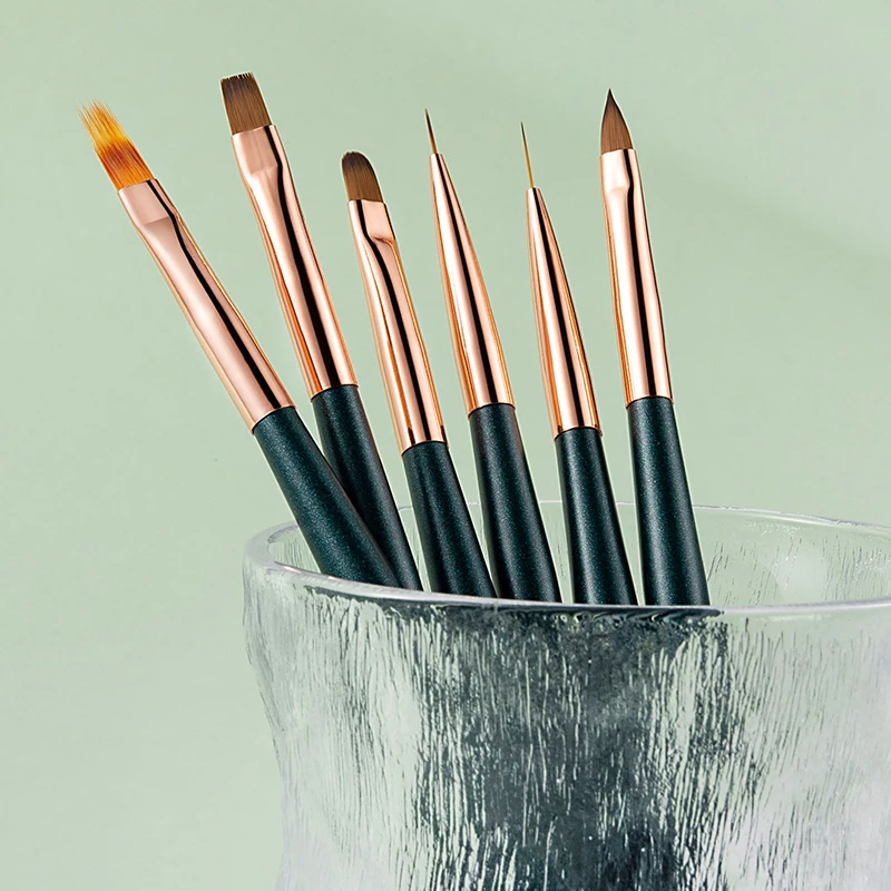 

6Pcs/Set Wooden Gel Nail Brush DIY Nail Art Painting Design Pens Accessories