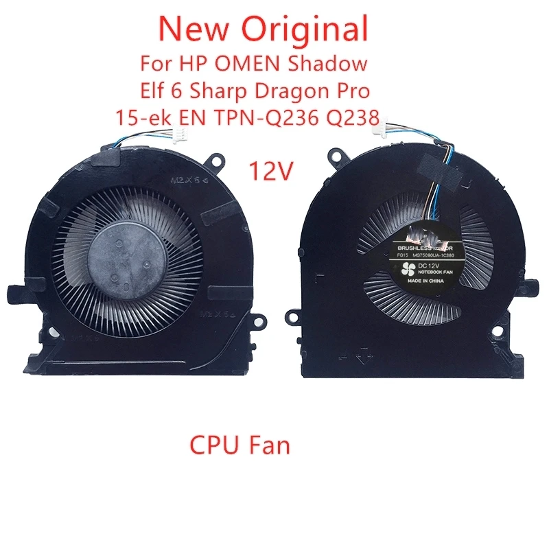 

New Original Laptop CPU GPU Cooling Fan For HP OMEN Shadow Elf 6 Sharp Dragon Pro 15-ek en TPN-Q236 Q238 Fan 12V