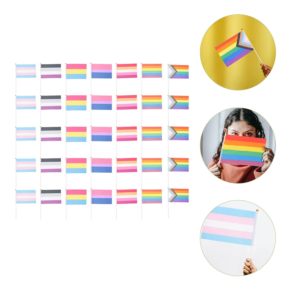 

70pcs Handheld Flags Festival Rainbow Flags Rainbow Flags Handheld Flags for Lover Families Friends Co-worker