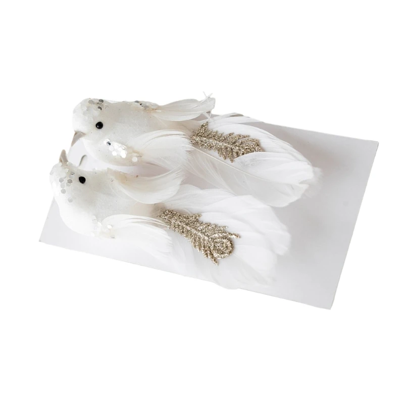 Упаковка из 2 декоративных пернатых птиц пара подвесное украшение для украшения