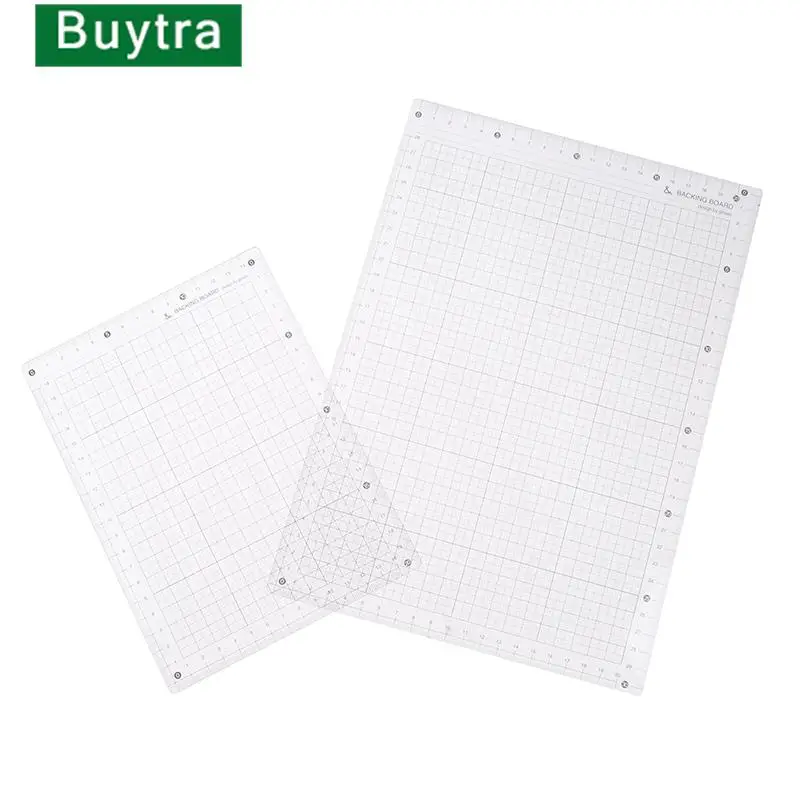 

A4 A5 Students Writing Desk Pad PVC Grid Sewing Cutting Mats Transparent Ruler Board Drawing Clipboard Measuring Supplies