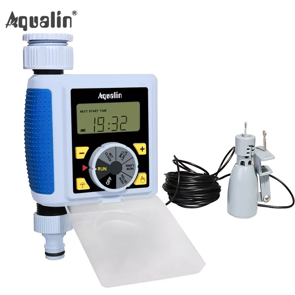 

Большой циферблат и большой экран, автоматический таймер для полива сада, контроллер 21055, датчик дождя 21103 и датчик влажности 21106