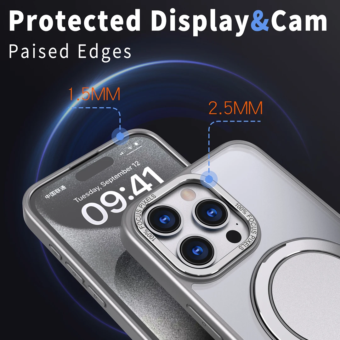 Магнитный чехол-подставка с поворотом на 360 ° для iPhone 14 13 11 12 15 Pro Max 15Plus роскошный