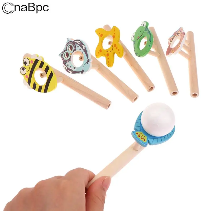 

Wooden Blow Pipe & Balls Toys Floating Blow Balls Toy Classic Suspension Blowing Ball Recall Children Toys Pinata Toy Gift