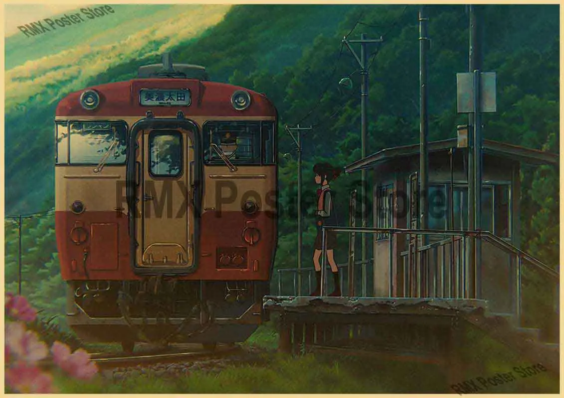 Ретро крафт-бумага манга фильм плакат аниме ваше имя плакаты домашний декор