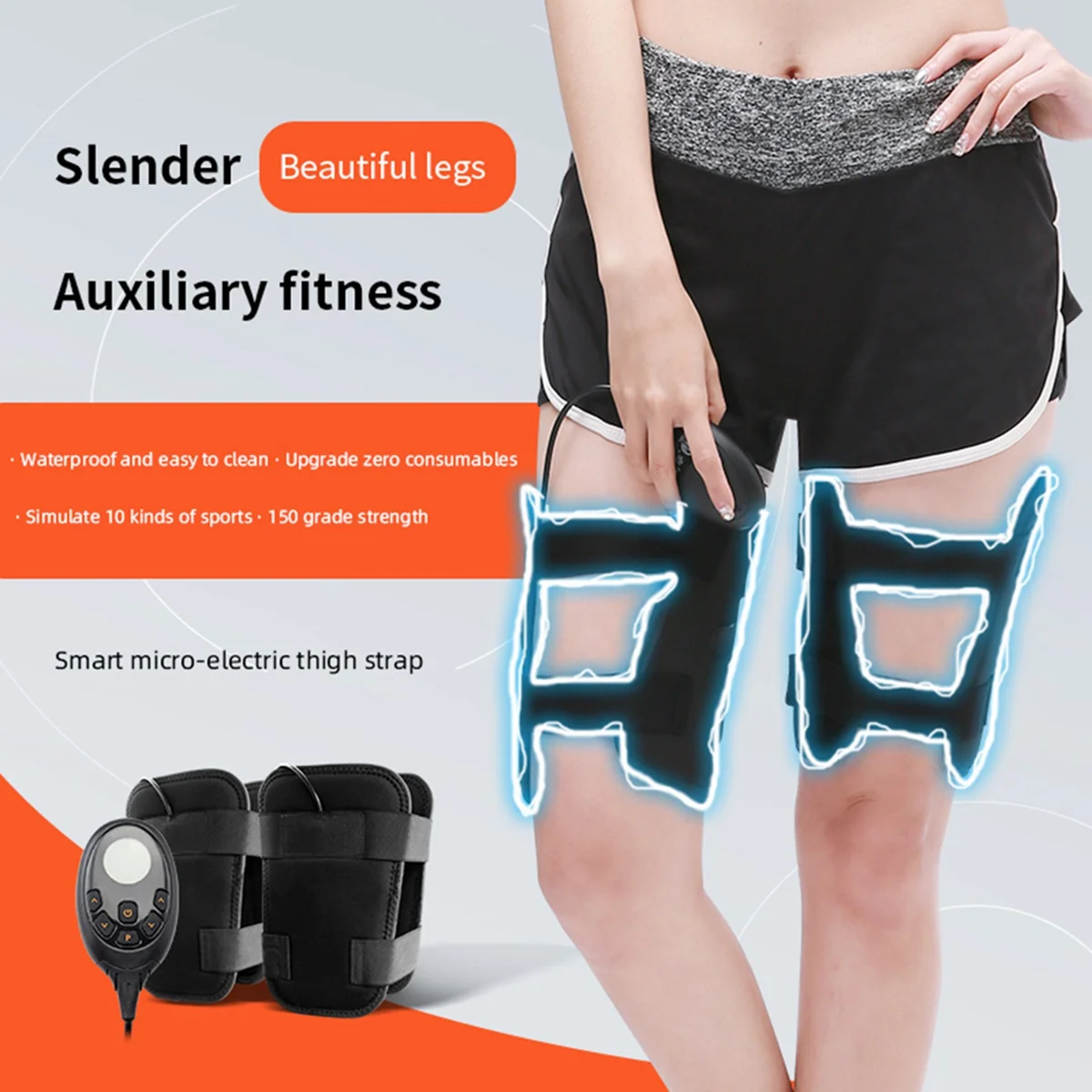 

Upgrade EMS Electric Muscle Stimulator Massager Fitness TENS Anti Cellulite Legs Belts Trainer Slimming Thigh