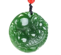 statue pixiu jasper jade pendant collection hand engraving amulet green new natural necklace pendant jewelry men women gifts