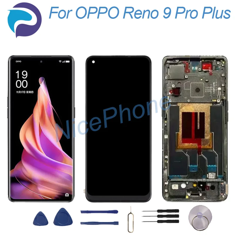 Фото Для OPPO Reno 9 Pro Plus ЖК-дисплей с цифровым преобразователем сенсорного экрана в сборе PGW110, Reno 9 Pro + Reno 9 Pro Plus ЖК-экран №1
