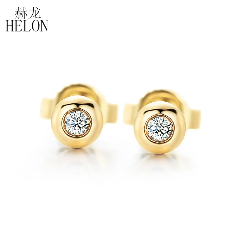 

Однотонные серьги HELON 14K желтое/розовое/белое золото SI/H с естественной подсветкой 0,05 карат женские Уникальные Модные Изящные ювелирные изделия