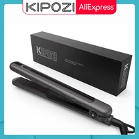 kipozi 1 inch ceramic hair straightener adjustable temperature 2 in 1 fast heating 3d plate flat iron 9 temps lcd safety lock