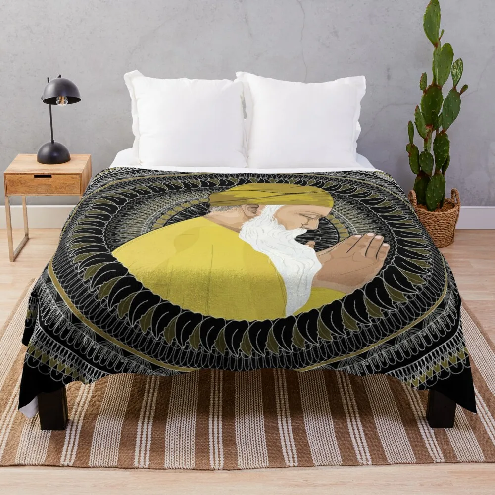 Винтажное одеяло Waheguru Nanak Dev Ji Mandala-SimmyGhatt постельное белье для малышей