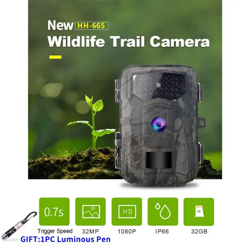 

Hunting Trail Camera 32MP 1080P 940nm Infrared Night Vision Motion Activated Trigger Security Cam Outdoor Wildlife Photo Traps