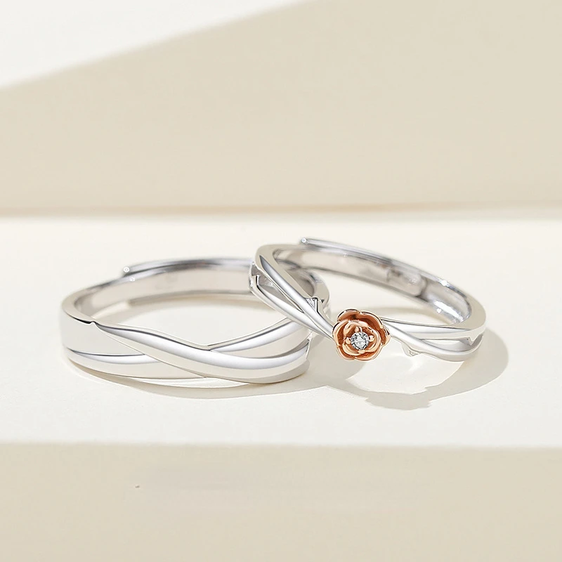 

2023 New Design Rose Lover Couple Ring Flower Luxury Niche Mobiu Wedding Rings For Women Men Boy Girl Party Jewelry Gift