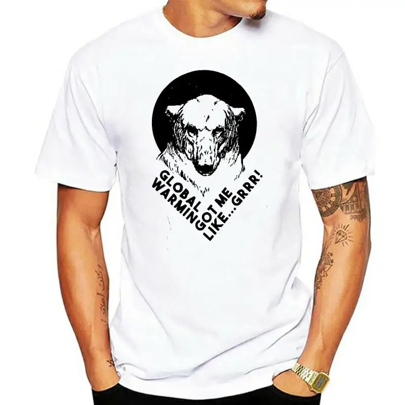 

Global Warming Womens T-shirt Screen Printed Clothing Polar Bear Environmental Tshirt men t shirt