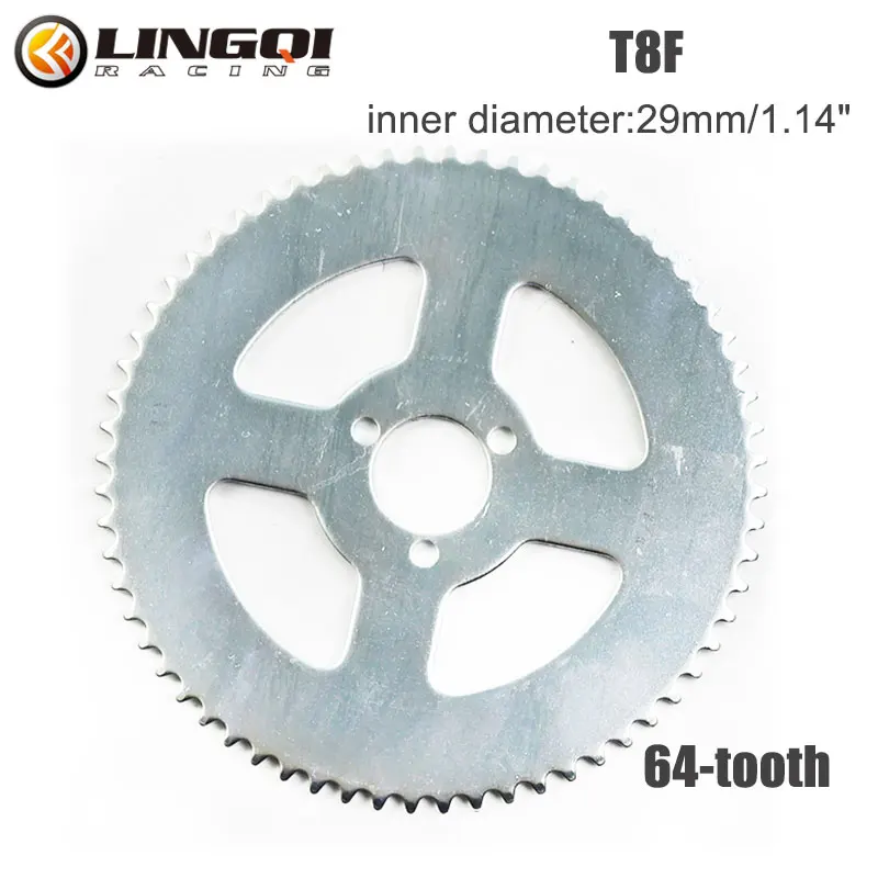 

LING QI мотоциклетная звездочка T8F 74T/64T/58T/44T/38T/35T зубная задняя цепь зубчатая зубьев для Trail Quad ATV моторный велосипед часть электрического скутера