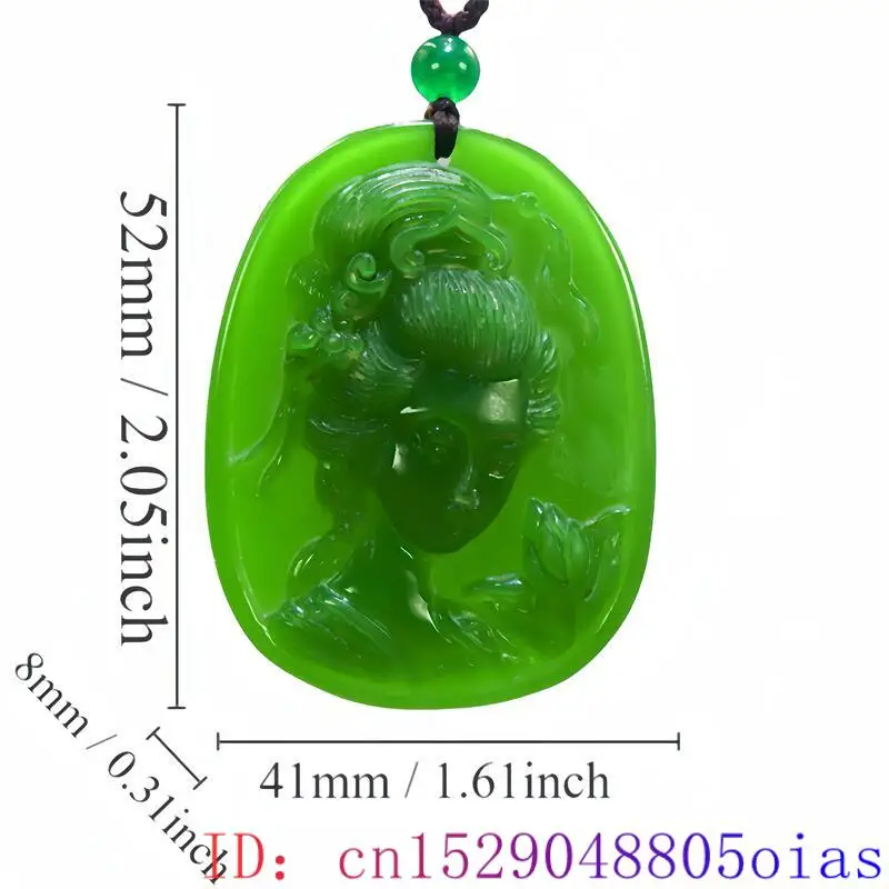 Ожерелье с подвеской из натурального зеленого нефрита Модный Роскошный