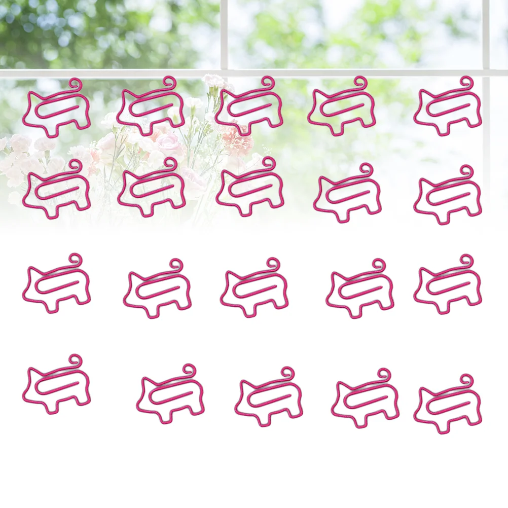 

20pcs Shape Paper Clips Creative Paper Note Photo Sign Clips Clips for Home Office School (Rosy)
