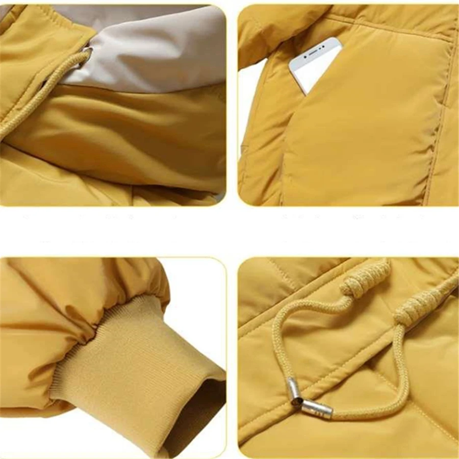Oversized Winter Hooded Warm Thicken Fluffy Women Jacket Short Basic Solid Parka Loose Korean Coat Waterproof Snow Wear Outwear