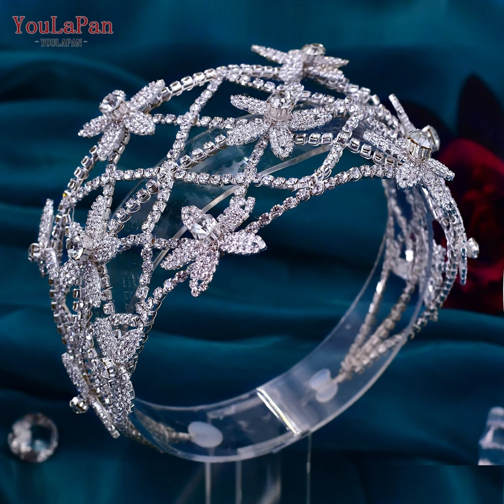 

YouLaPan HP464 Rhinestone Wedding Headband for Brides Crystal Headdress Bridal Hair Accessories Pageant Tiara and Crown Jewelry