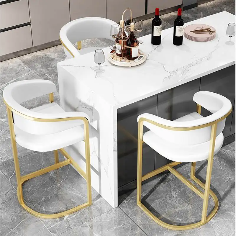 

Simple modern stainless steel bar chair designer personality armchair leisure high chair metal creative bar chair