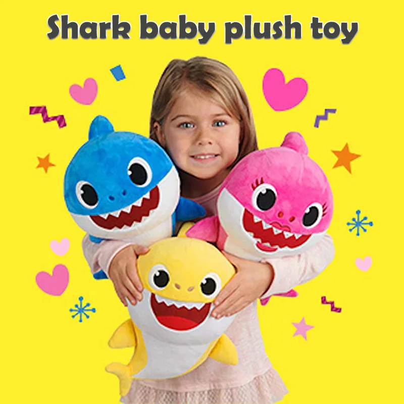 

Shark plush baby sharkes children's toys boys and girls can sing English songs kawaii plush doll birthday Christmas gifts