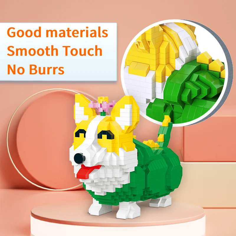 Мини 3D милые домашние животные Хаски Кубики &quotсобака&quot Mirco алмазные блоки корги