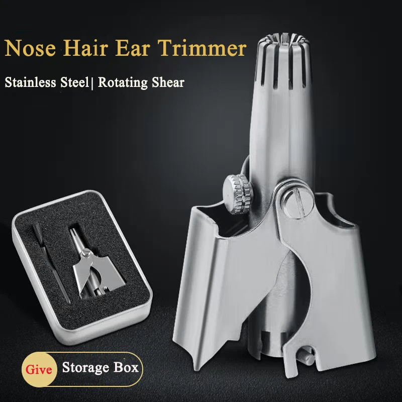 

Nose Hair Ear Trimmer Washable Portable Men Manual Trimmer Stainless Steel Madam Eyebrow Hair Remover With Brush Razor Shaver