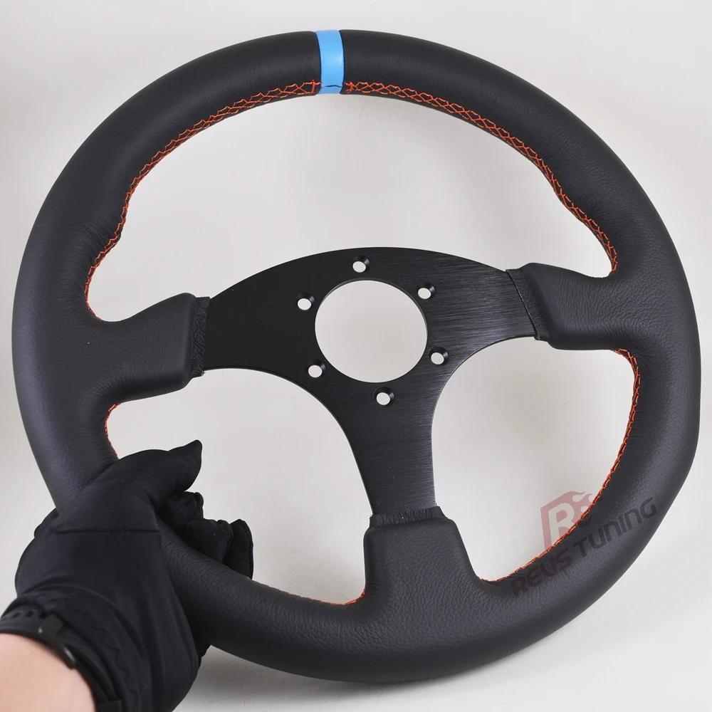 High Quality 330mm 13'' Leather+Aluminum Car Race Rally Drifting Racing Sport Game Gaming Simulator Steering Wheel