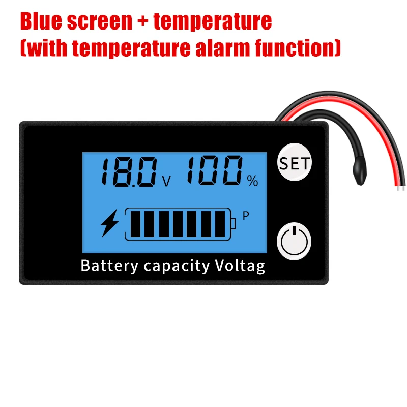 

Индикатор емкости аккумулятора постоянного тока 8 В-100 В ЖК-кислотный литиевый LiFePO4 автомобиль мотоцикл цифровой вольтметр двухпроводной с функцией сигнализации