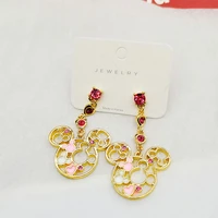 cute mouse earring cutout design zircon pendant earrings for women 2022 new korean trendy cartoon luuxury wedding jewelry gifts