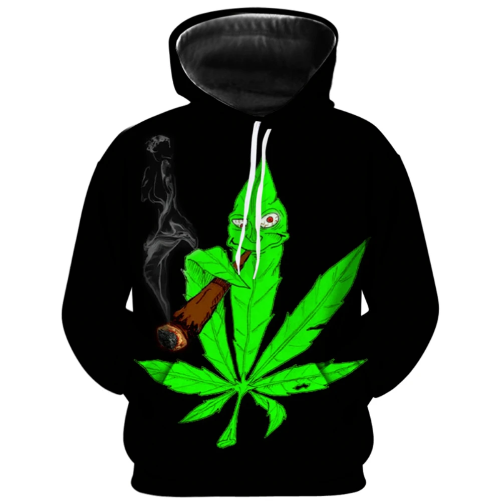 

Sudadera con capucha para hombre y mujer, con estampado 3D de hierba, Jersey informal, de hoja verde, chaqueta