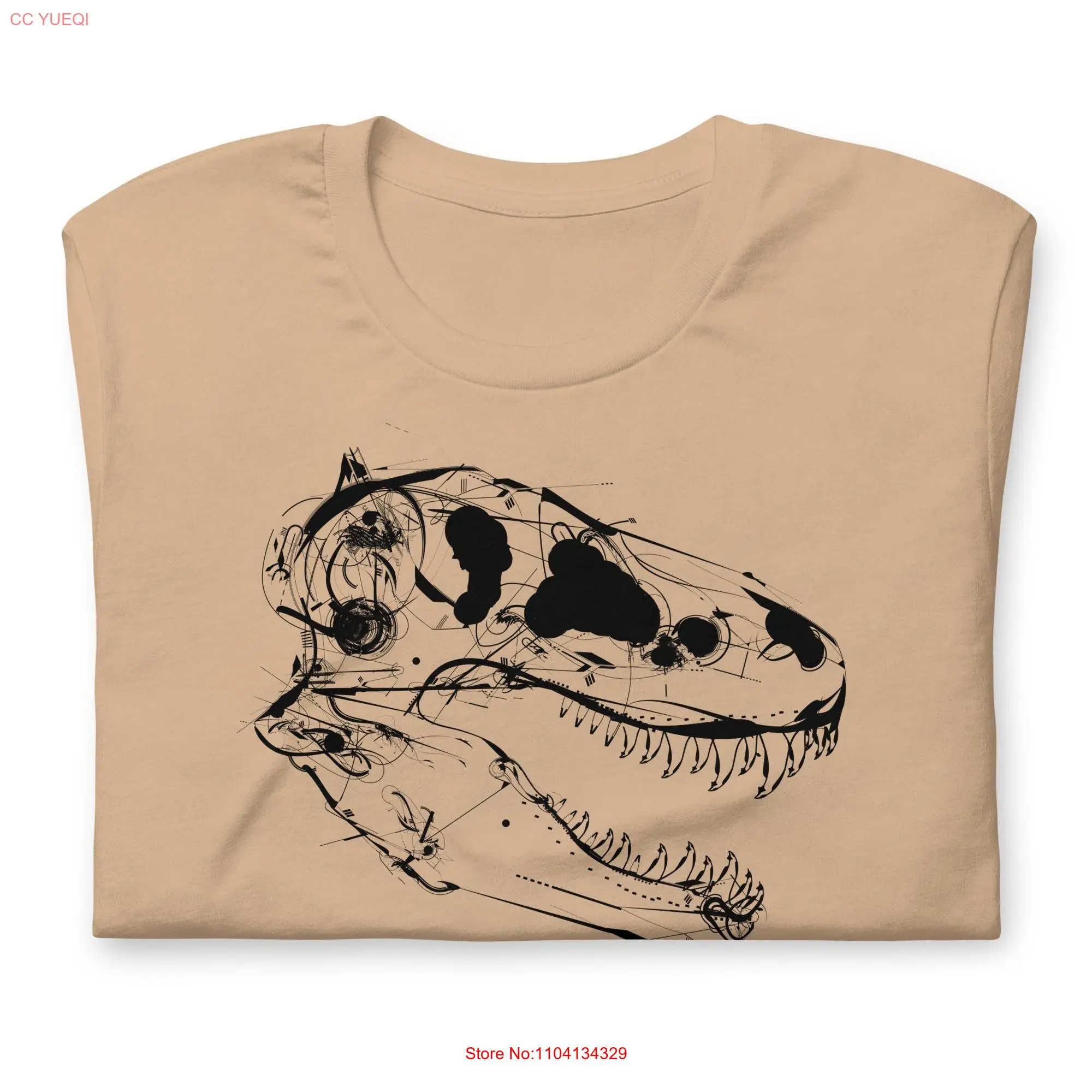 Рубашка с длинным или коротким рукавом изображением доисторического скетча и