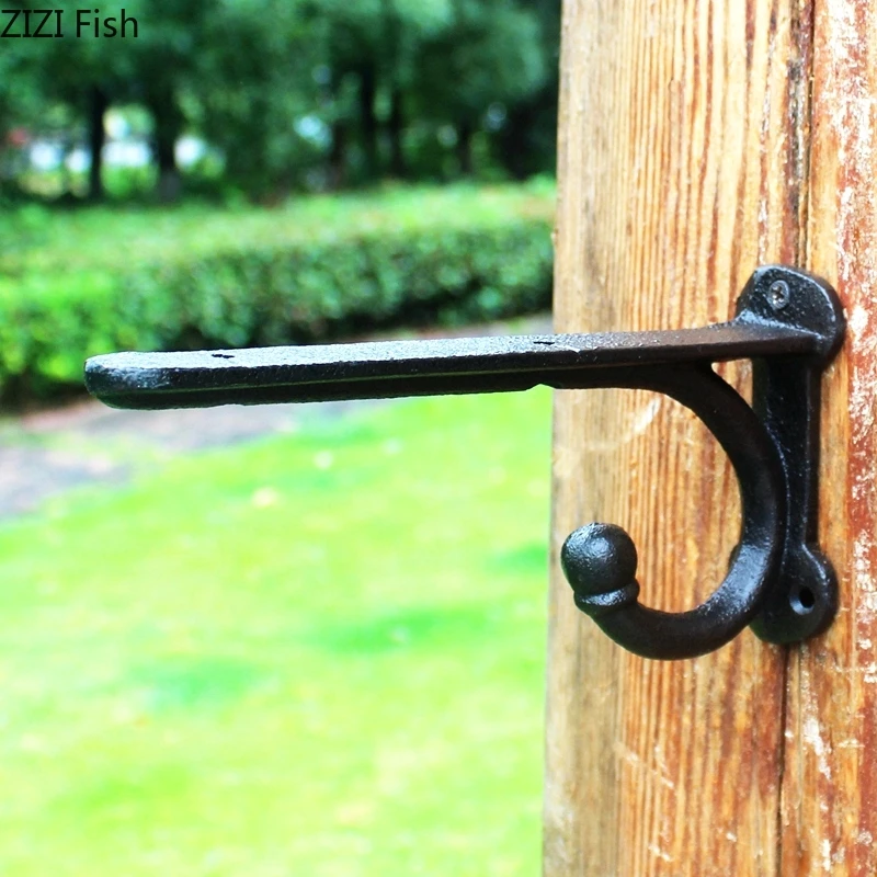 

Ретро-Крючок для пальто под прямым углом, подвесная полка, Искусственный декоративный крючок, железная стойка, пасторальное уличное украше...