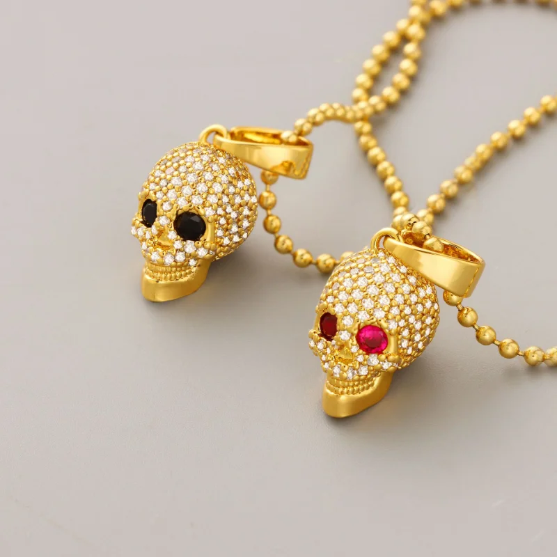 

LONDANY necklace European and American new skull set diamond pendant beanie chain fashion trend necklace women