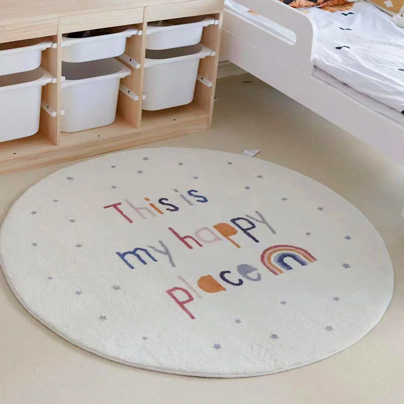 

Children's Room Cartoon round Thickened Bedroom Carpet Cute Environmental Protection Bedside Crawling Blanket Household