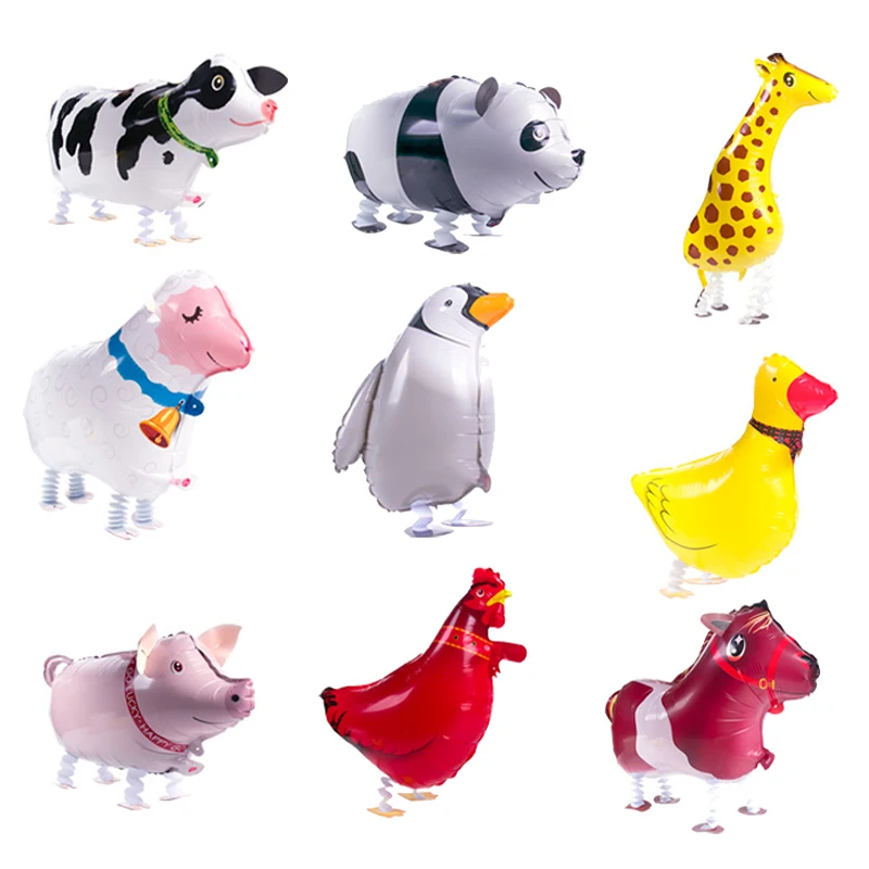 

1pc Walking Farm Animal Balloons Duck Rooster Cow Pig Shape Birthday Foil Balloons Baby Shower Farm Country party Helium Balloon