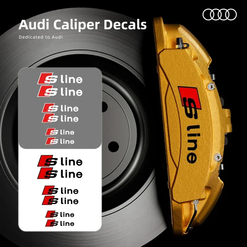 6 шт. термостойкие наклейки на суппорты декоративные виниловые колеса для Audi Sline A3