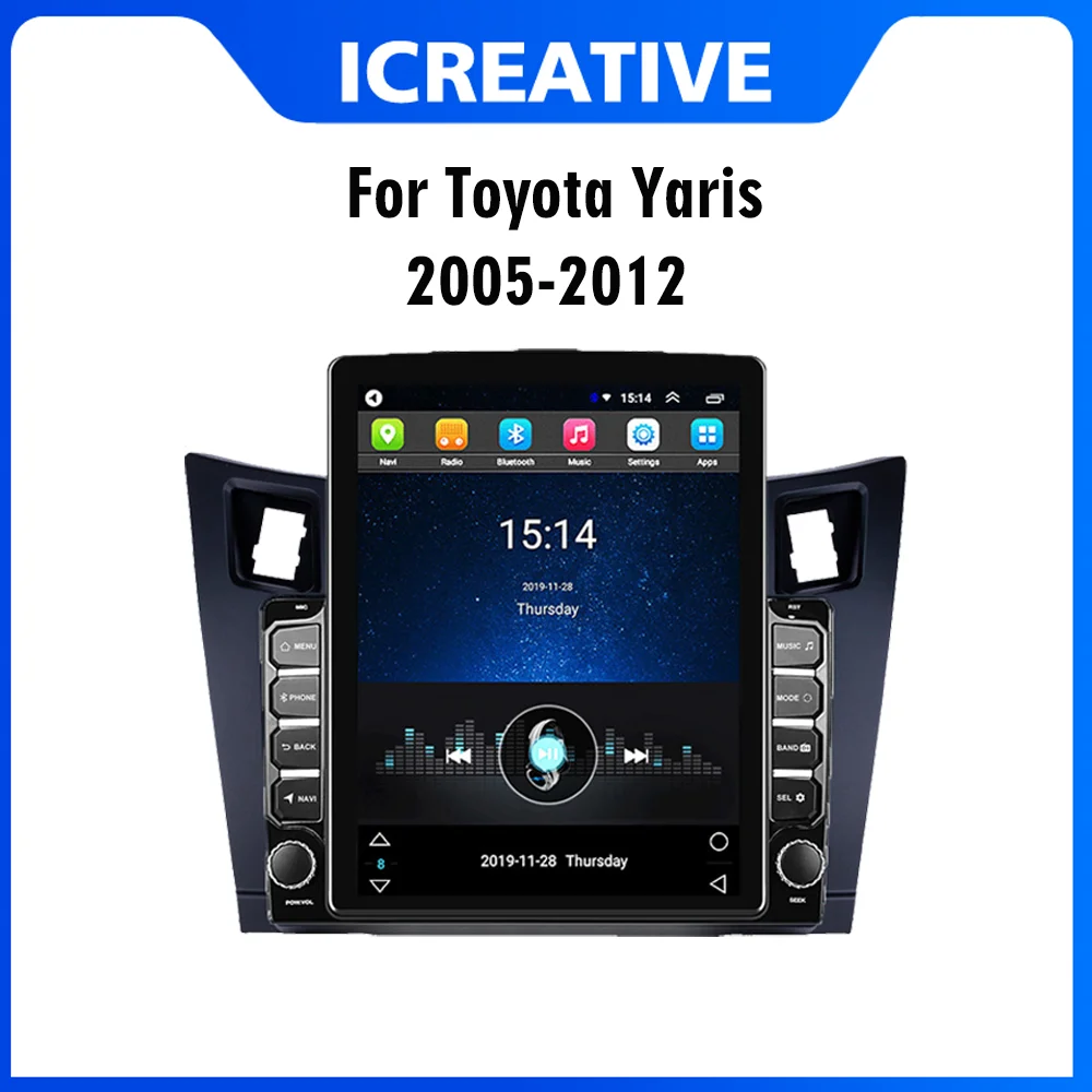 

For Toyota Yaris 2005-2012 2 Din 9.7" Tesla Screen Car Multimedia Player GPS Navigator Android Autoradio Stereo Head Unit