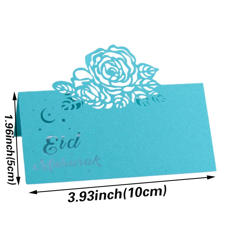 50/100 шт. ИД Мубарак розы настольное Имя Место карты мусульманская кружевная