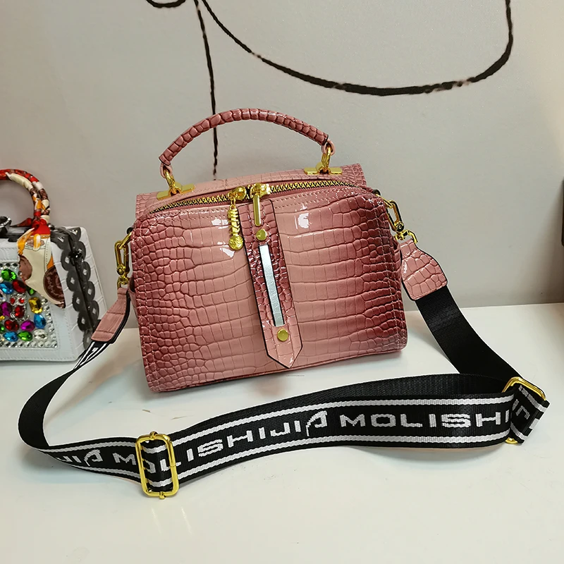 

Real Leather Fashion Women Satches Alligator Handbags 2 Straps Shoulder Bags Women Tote Messenger Crossbody Bags