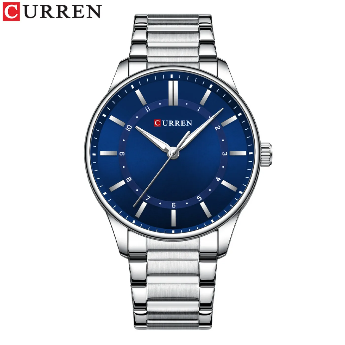Фото Мужские кварцевые часы CURREN 8430 Classic Fashion, классический дизайн, светящиеся стрелки, простой золотистый корпус из нержавеющей стали, для делового и повседневного стиля, Reloj Hombre №1