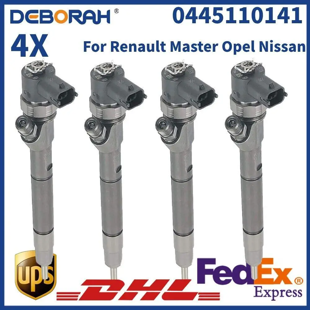 4X 0445110141 Топливная форсунка Common Rail в сборе H 82146357 Для Renault Master Opel Nissan
