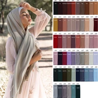 muslim women chiffon hijab scarf soft material heavy chiffon hijabs scarves wrap 56 colors plain solid color headscarf